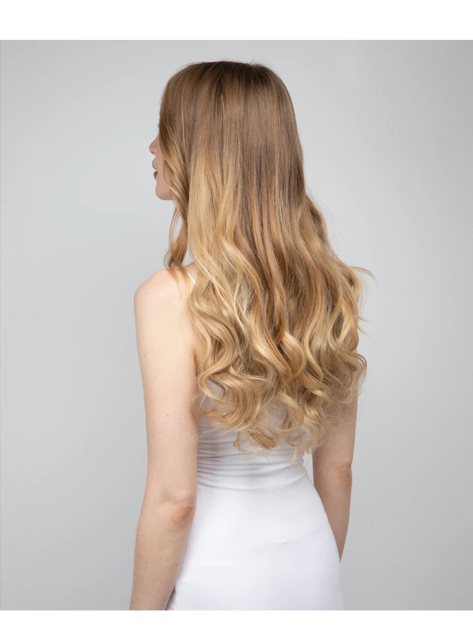 Synthetic No Clip Wave Hair Extensions Ombre Natural Black Blonde Pink One Piece False Hairpiece Fish Line Fake Hair Piece